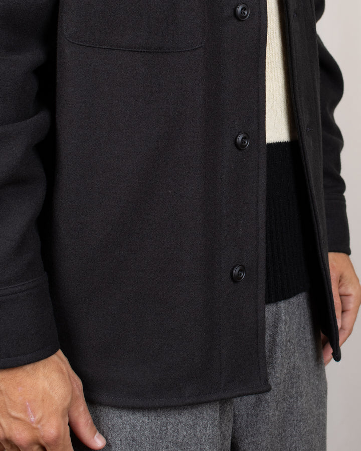 Woody Wool Overshirt Dark Grey