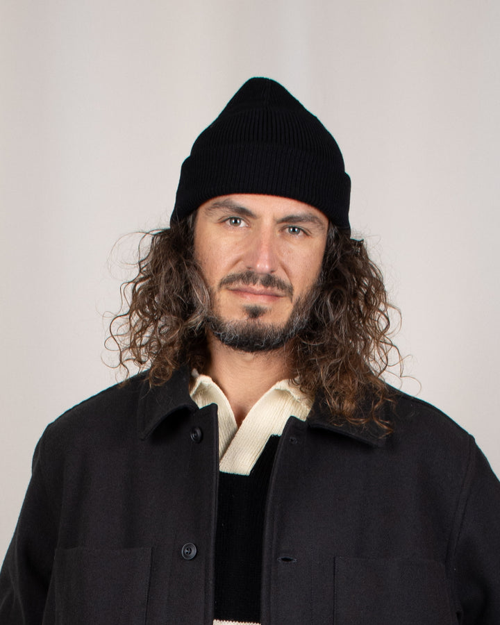 Bonnet Torpille Noir 100% laine mérinos