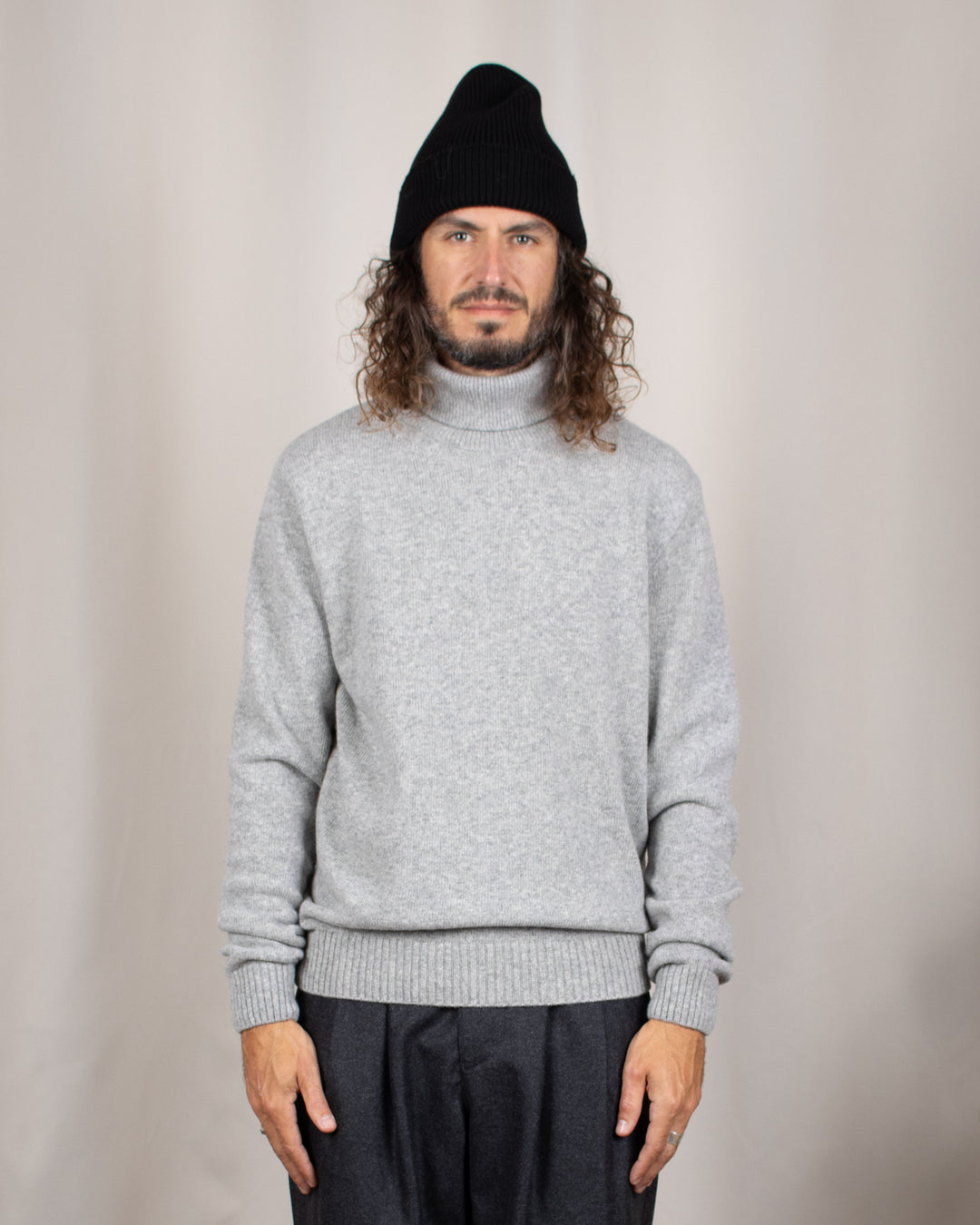 Michel Turtleneck Jumper Light Grey Mel