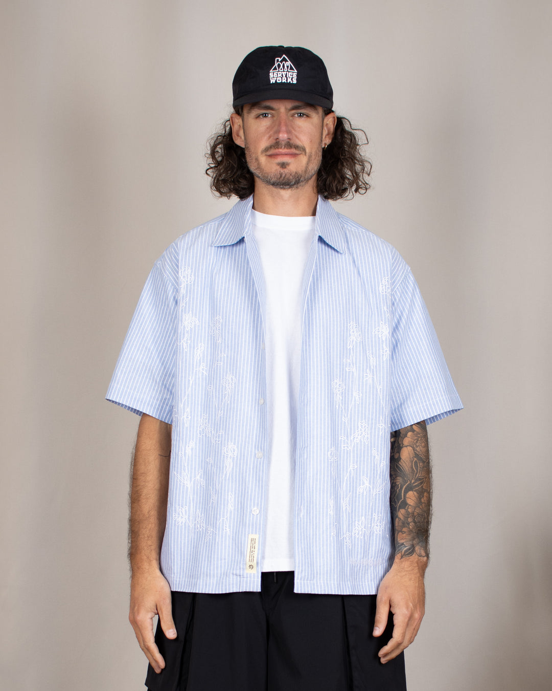 Wang Ox Flower Shirt Light Blue