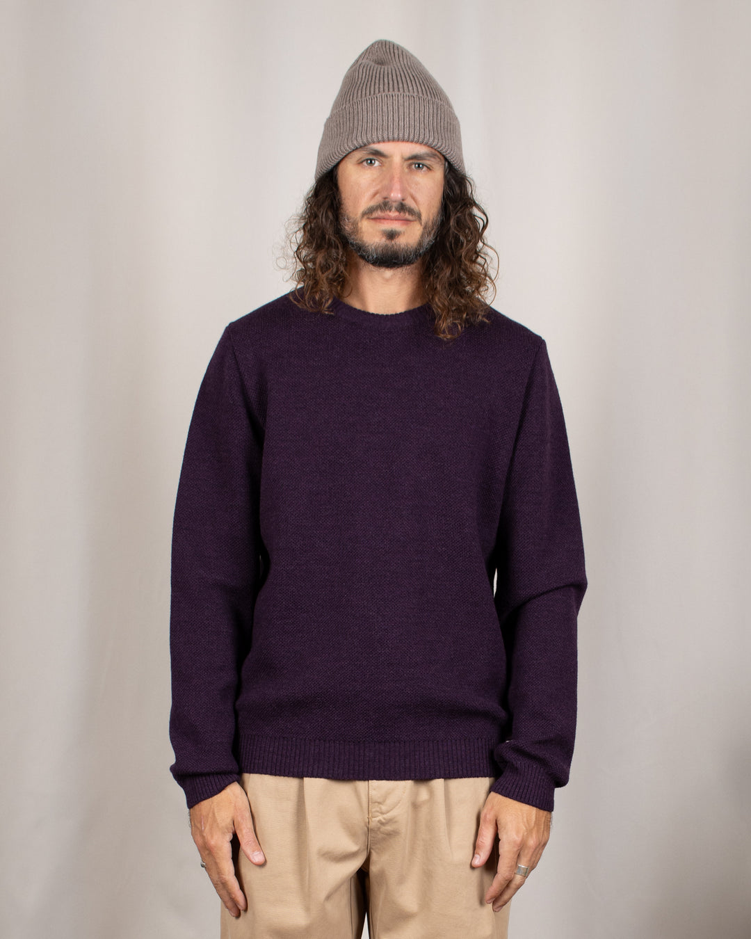 Pull Youri Col Rond Prune
