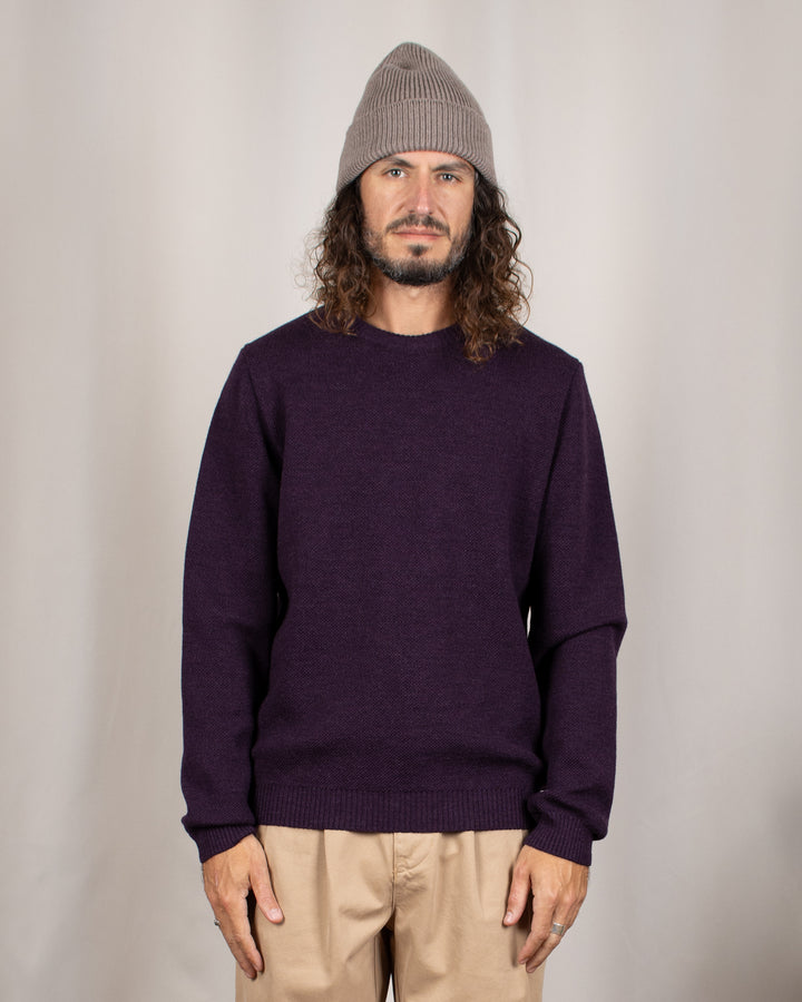 Pull Youri Col Rond Prune