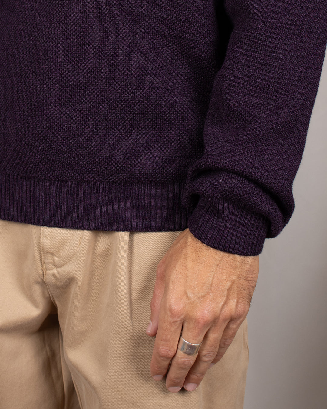 Pull Youri Col Rond Prune