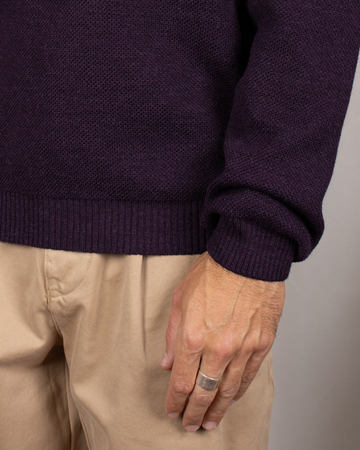 Pull Youri Col Rond Prune