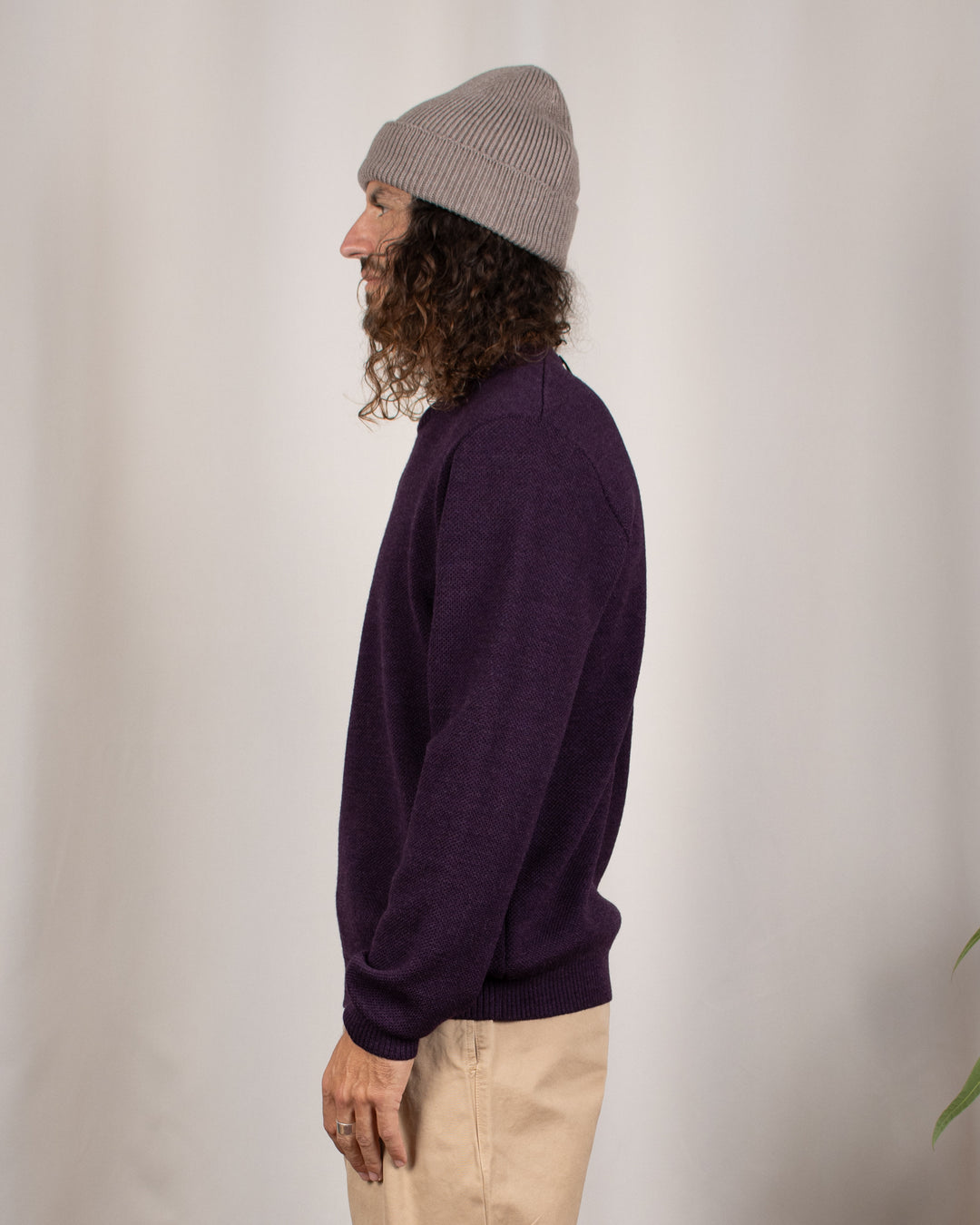 Pull Youri Col Rond Prune