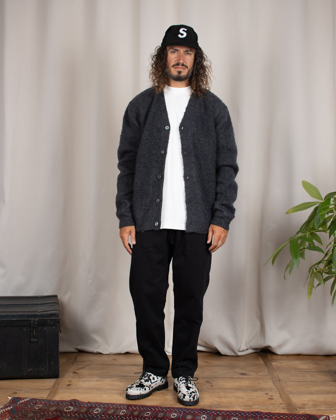 Mohair Cardigan Charcoal