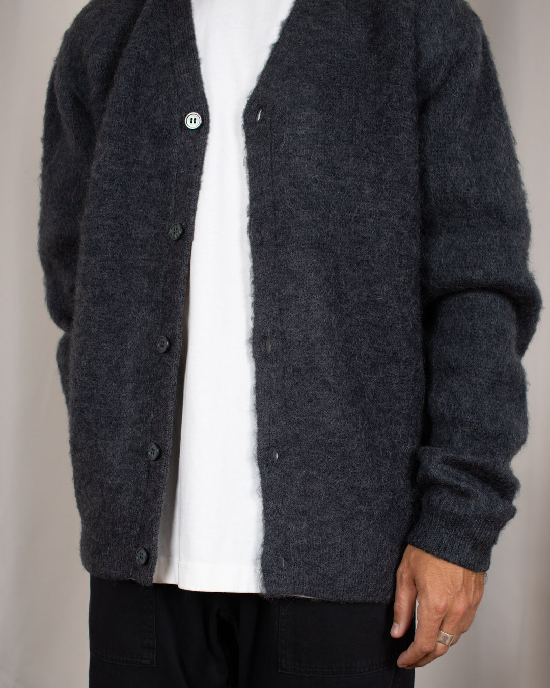 Mohair Cardigan Charcoal
