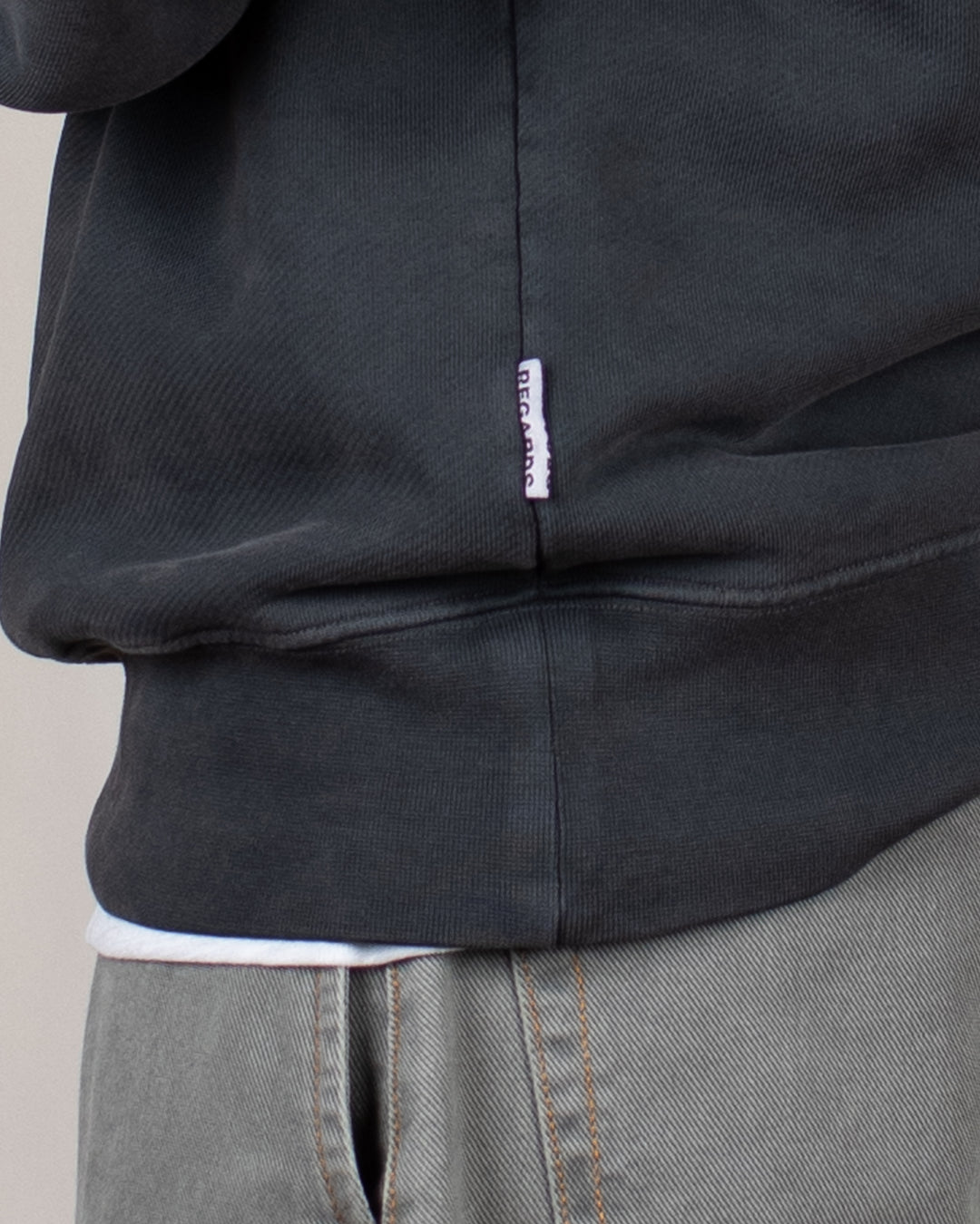 Relaxed Loopback Crewneck Black Washed