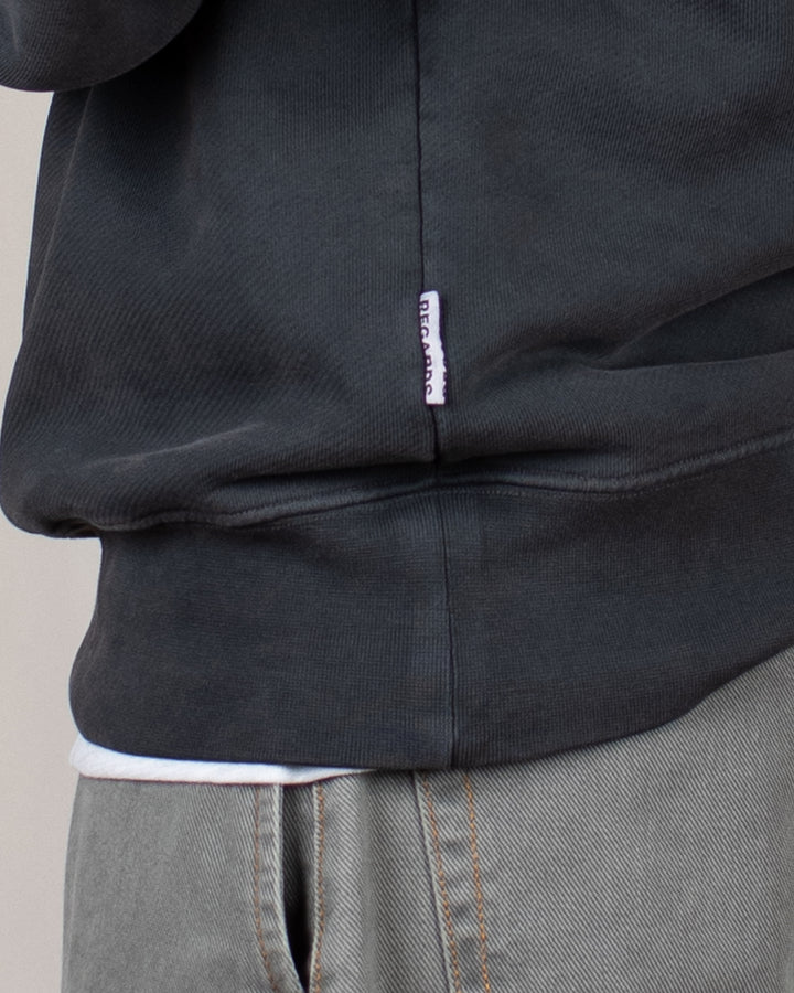 Relaxed Loopback Crewneck Black Washed