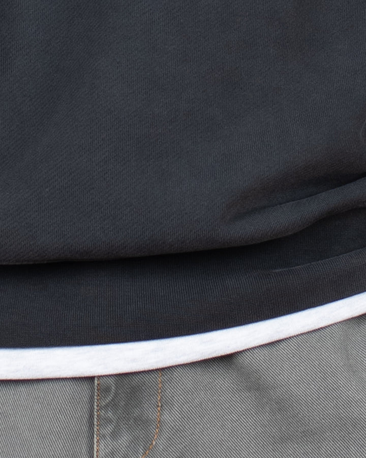 Relaxed Loopback Crewneck Black Washed