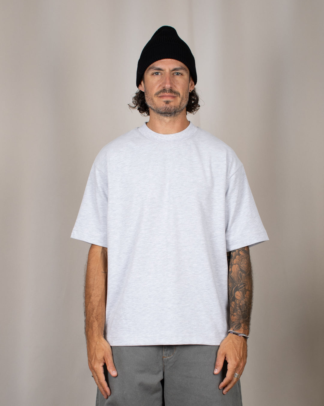 Cozy Oversize Tee Light Grey Melange