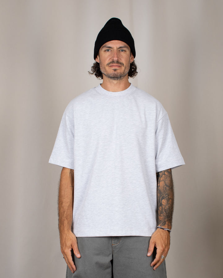 Cozy Oversize Tee Light Grey Melange