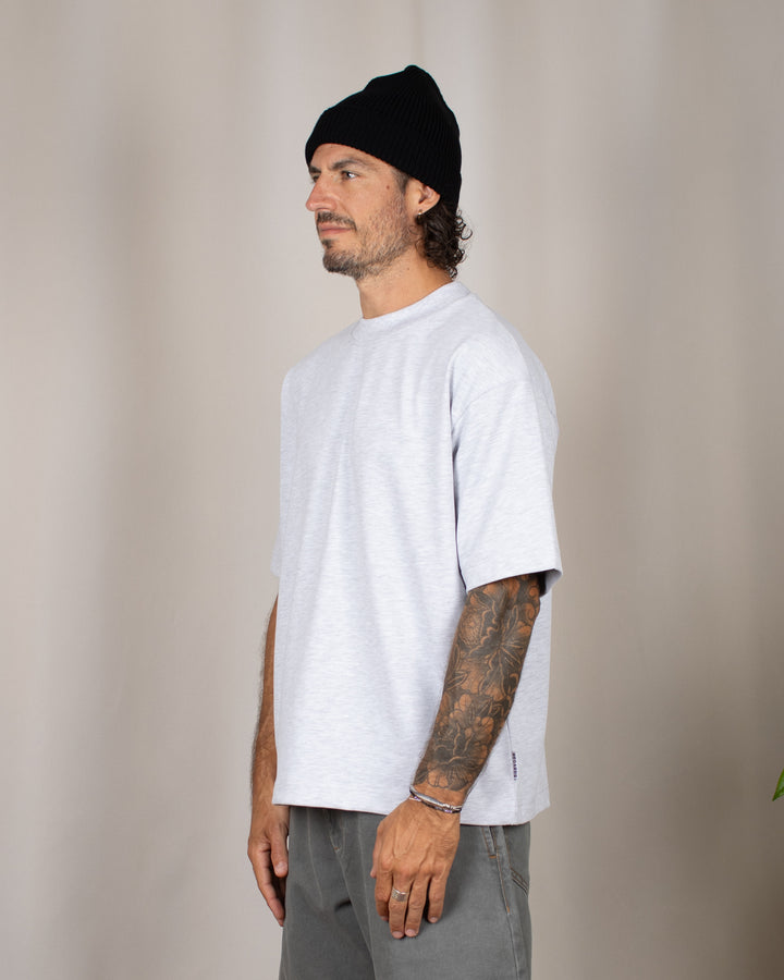 Cozy Oversize Tee Light Grey Melange