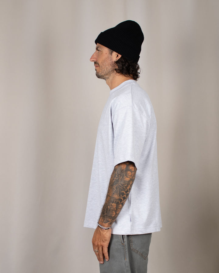 Cozy Oversize Tee Light Grey Melange