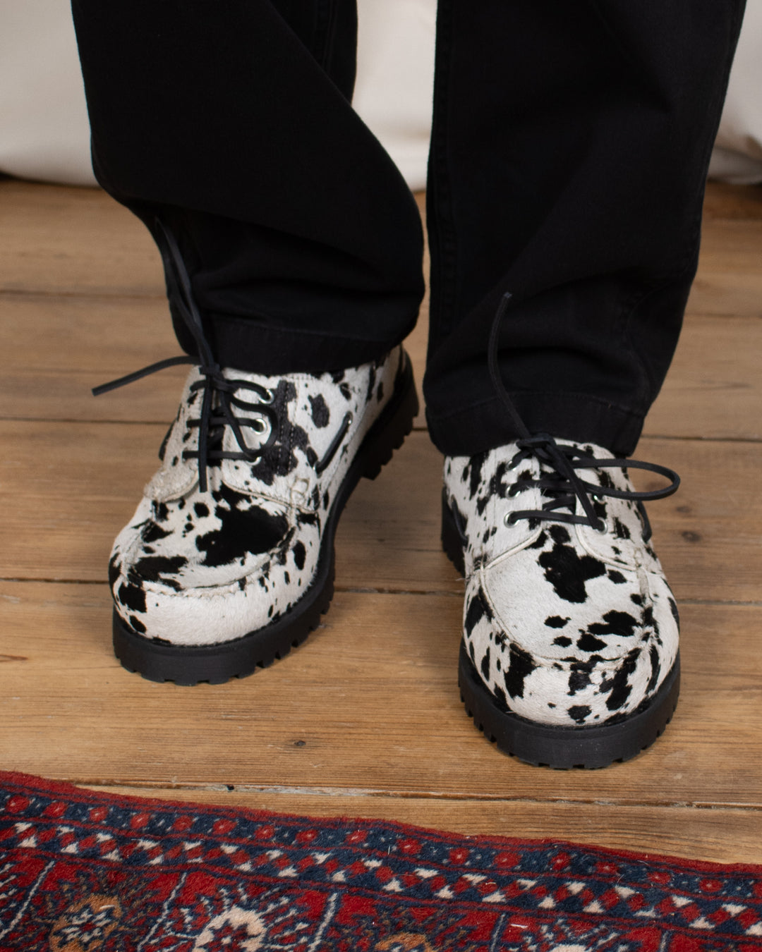 Ollie Boat Shoe Hairy Cow Leather