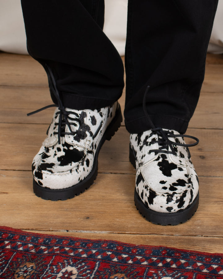 Ollie Boat Shoe Hairy Cow Leather