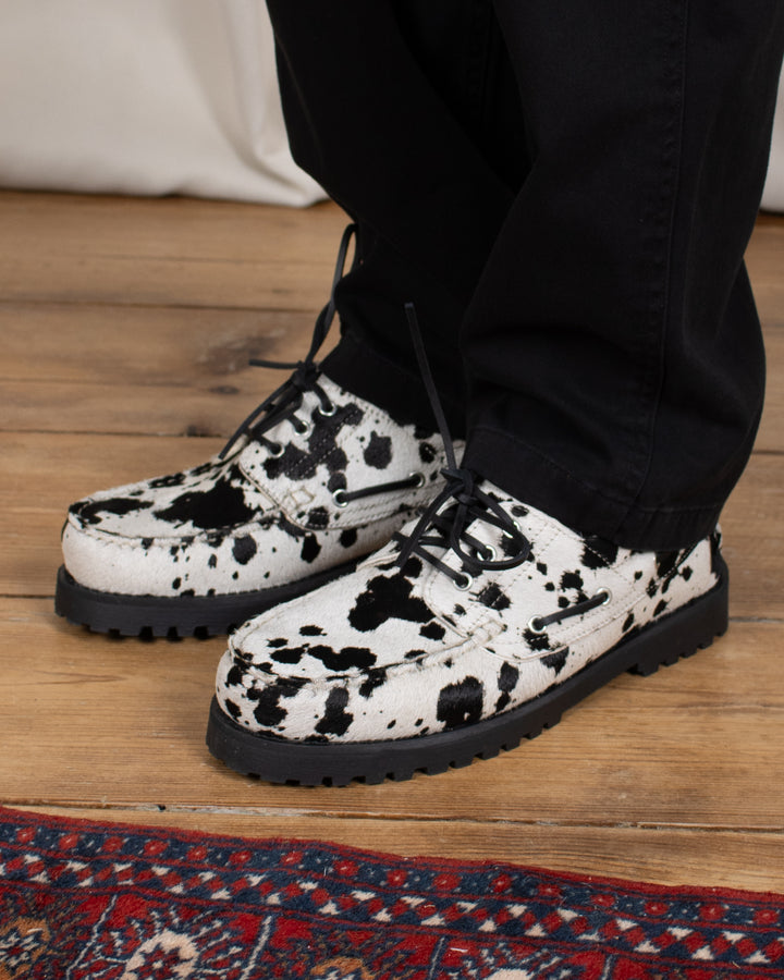 Ollie Boat Shoe Hairy Cow Leather