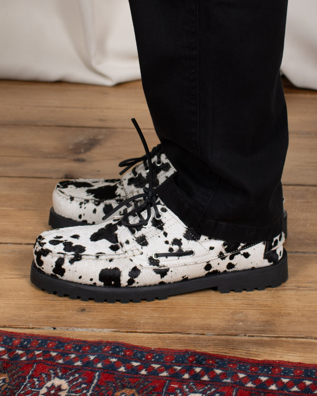 Ollie Boat Shoe Hairy Cow Leather