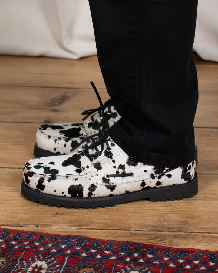 Ollie Boat Shoe Hairy Cow Leather