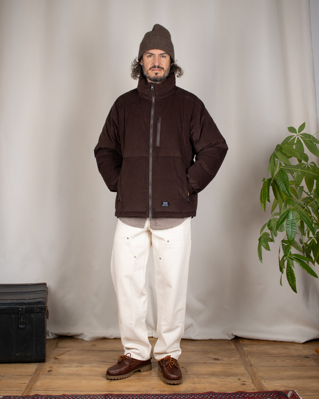 Work W-Zip Volume Corduroy Down Jacket D.Brown