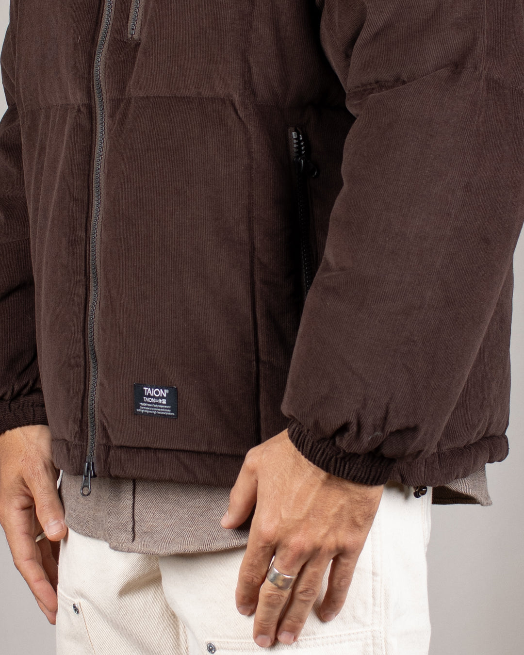 Work W-Zip Volume Corduroy Down Jacket D.Brown