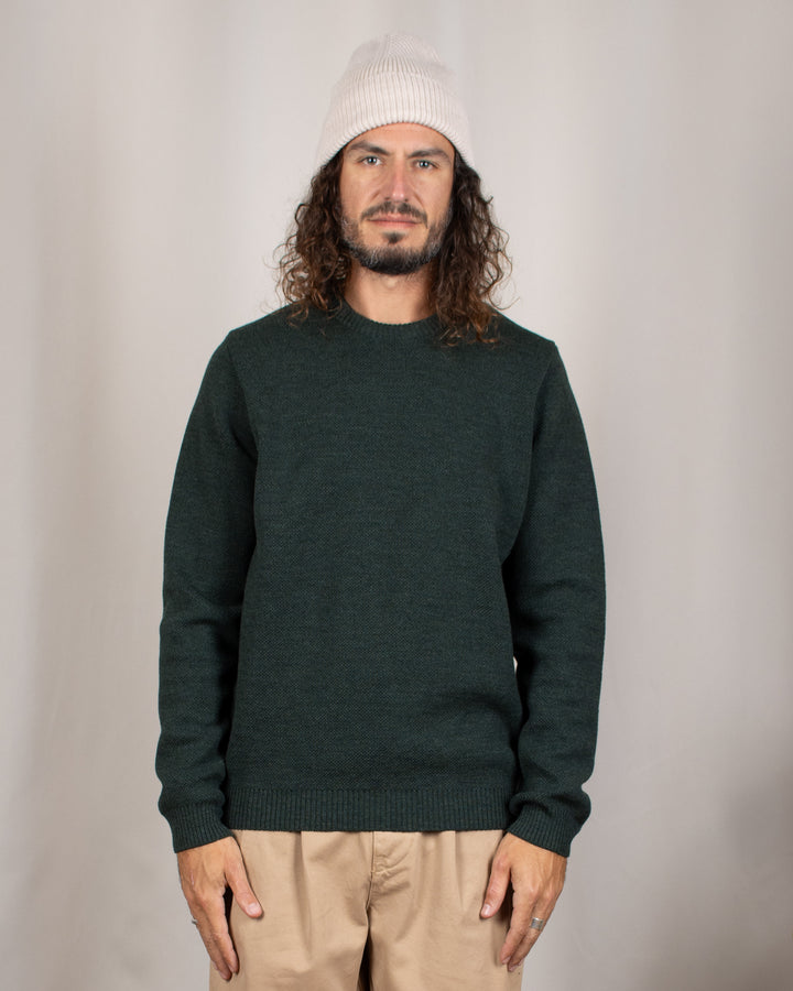 Pull Youri Col Rond Vert Forêt