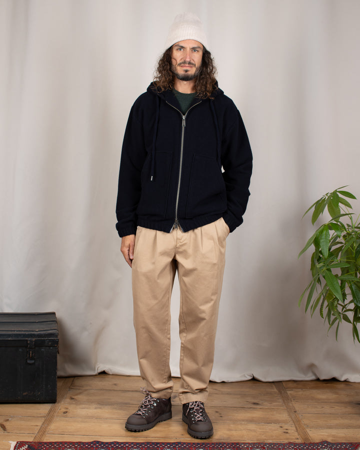 Bloom Wool Hooded Jacket Navy