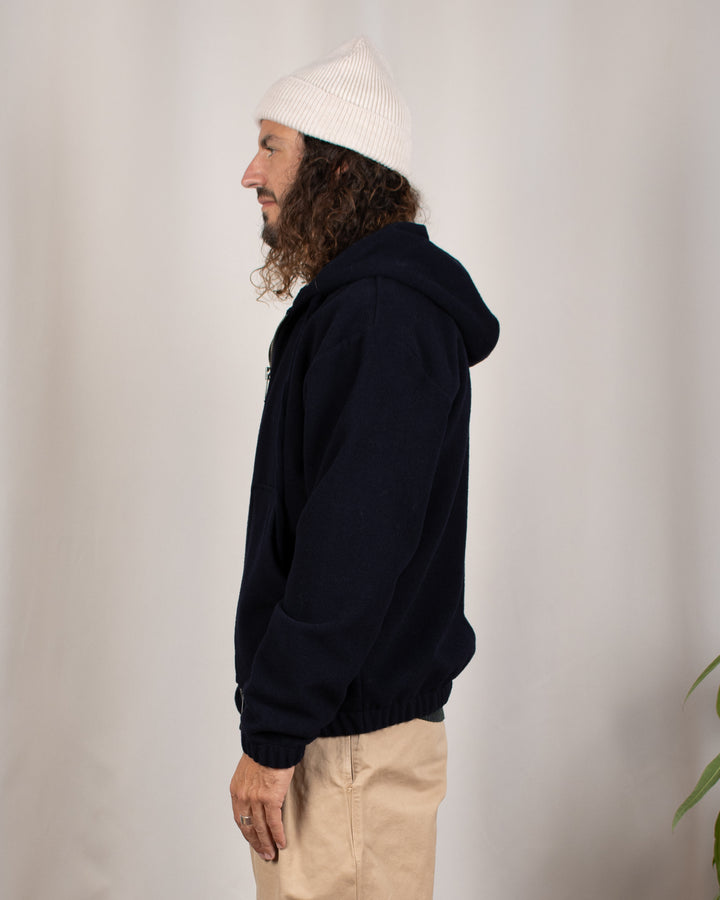 Bloom Wool Hooded Jacket Navy