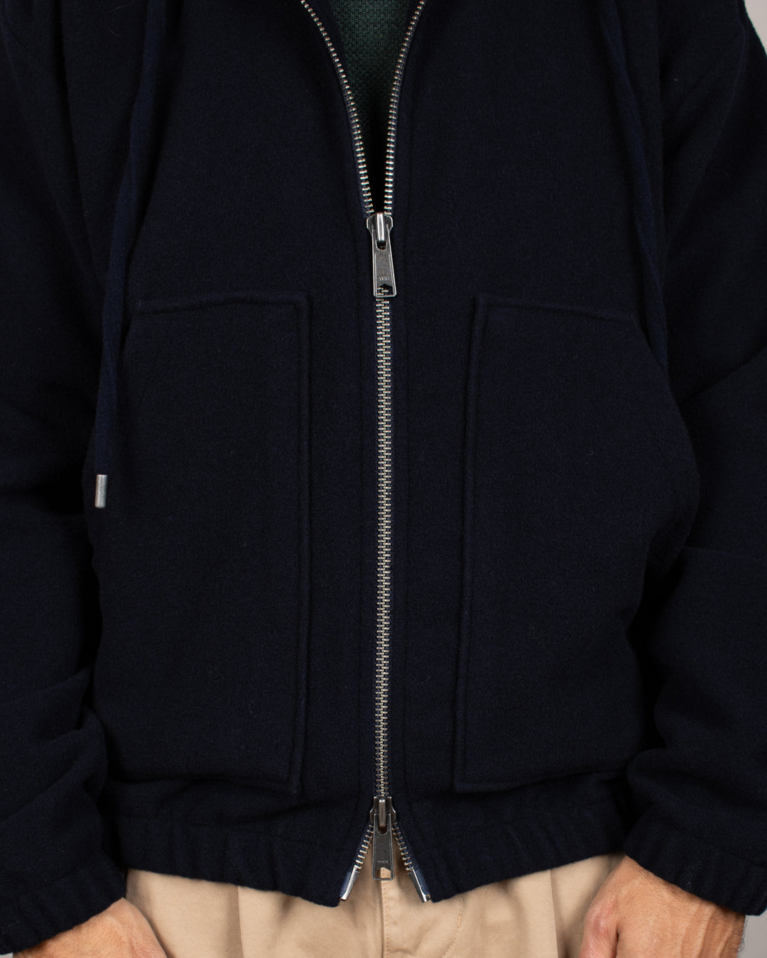 Bloom Wool Hooded Jacket Navy