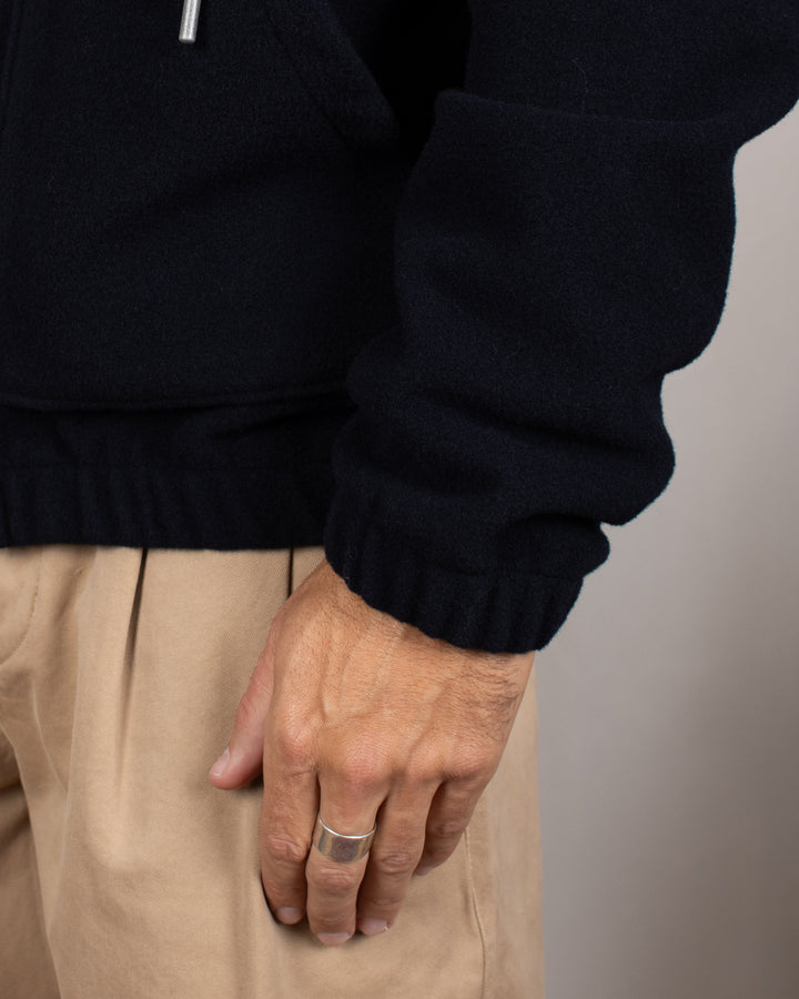 Bloom Wool Hooded Jacket Navy