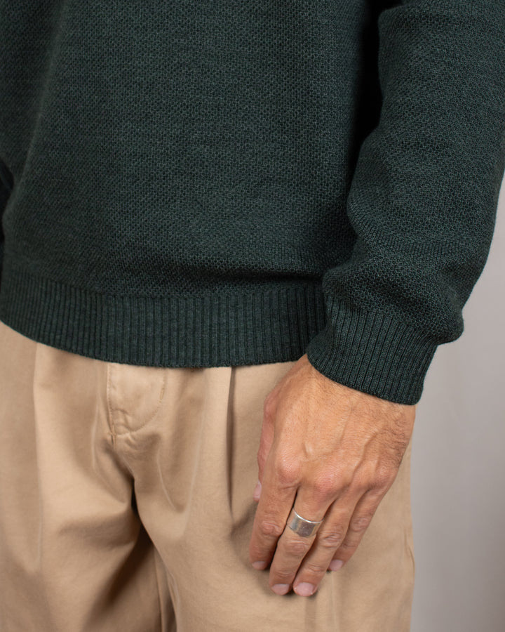 Pull Youri Col Rond Vert Forêt