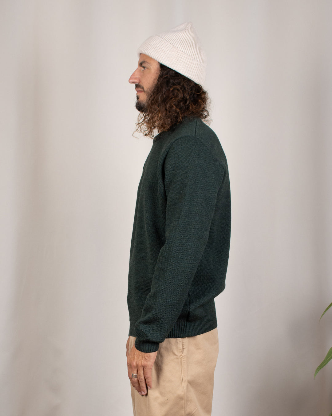 Pull Youri Col Rond Vert Forêt