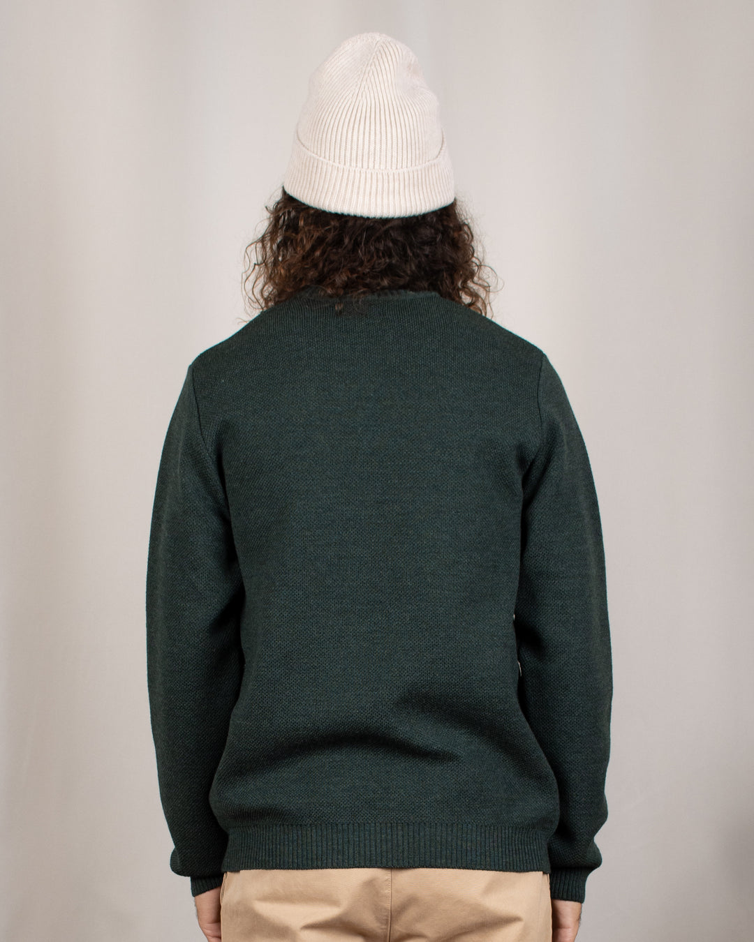 Pull Youri Col Rond Vert Forêt