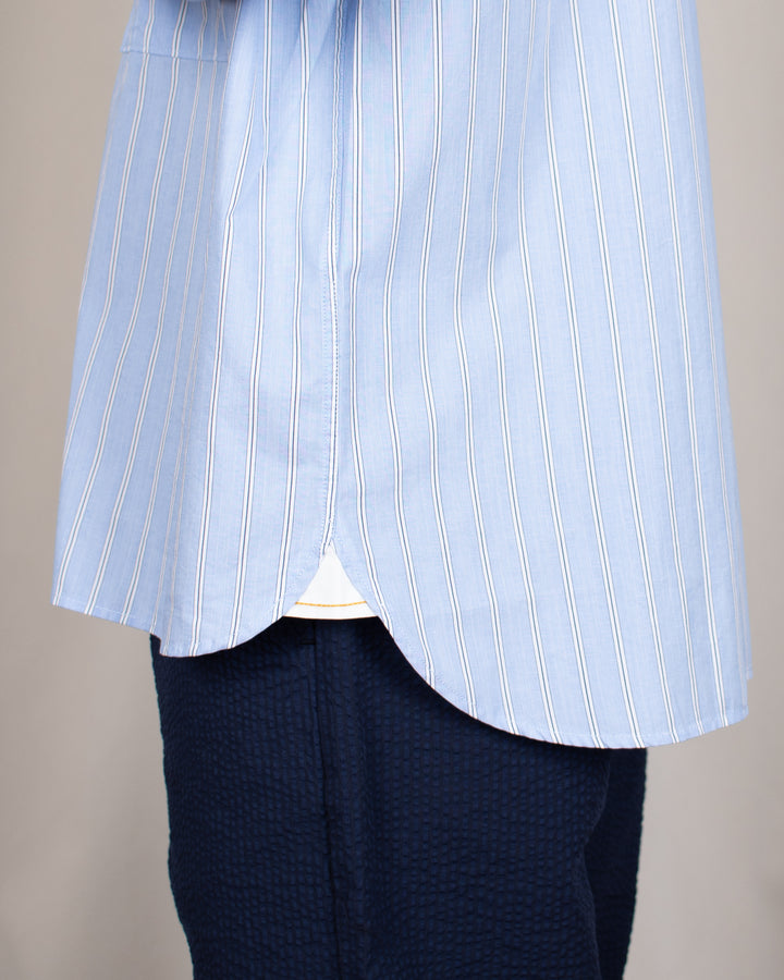 Square Pocket Shirt MC Stripe Blue
