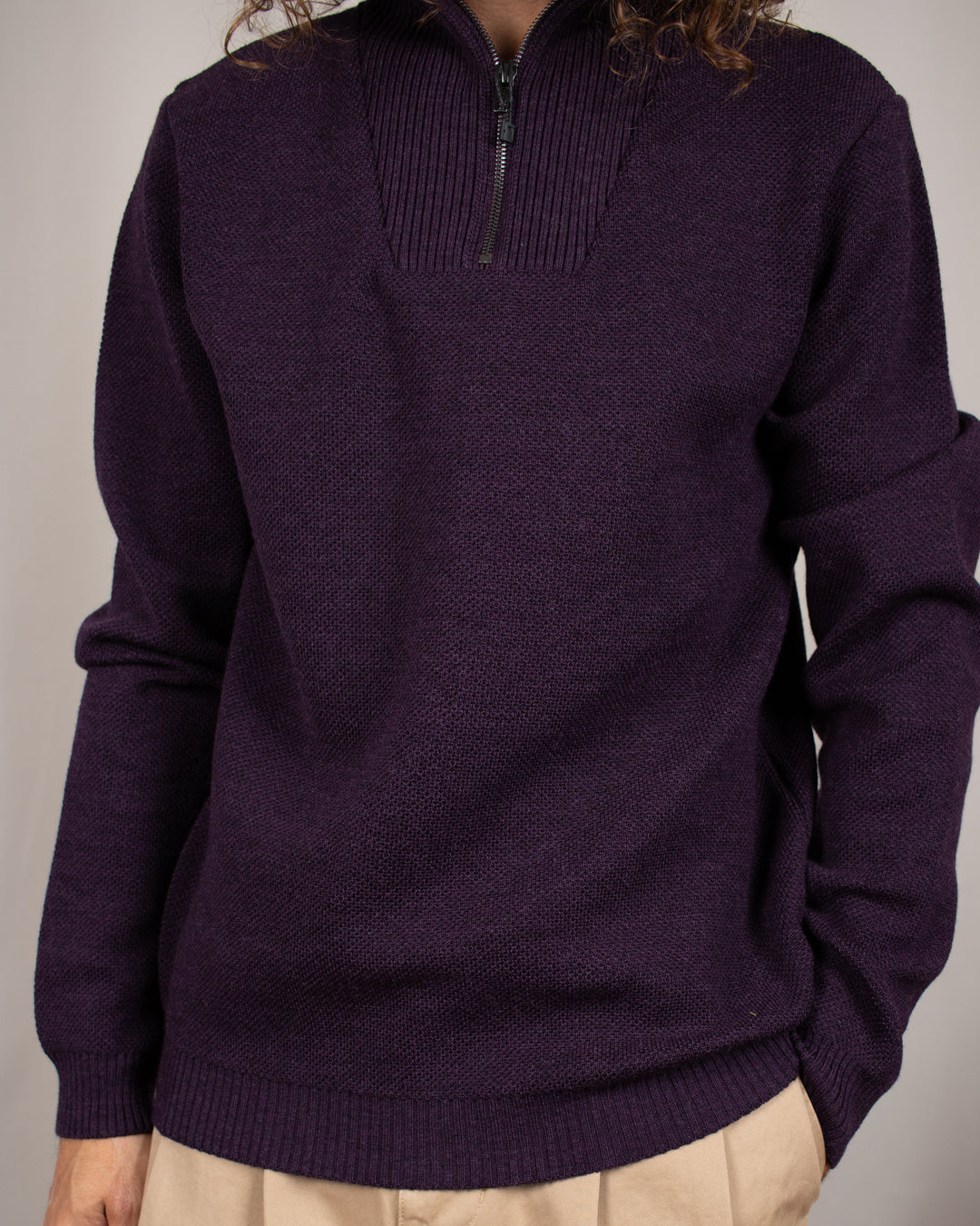 Pull Youri Col Camionneur Prune