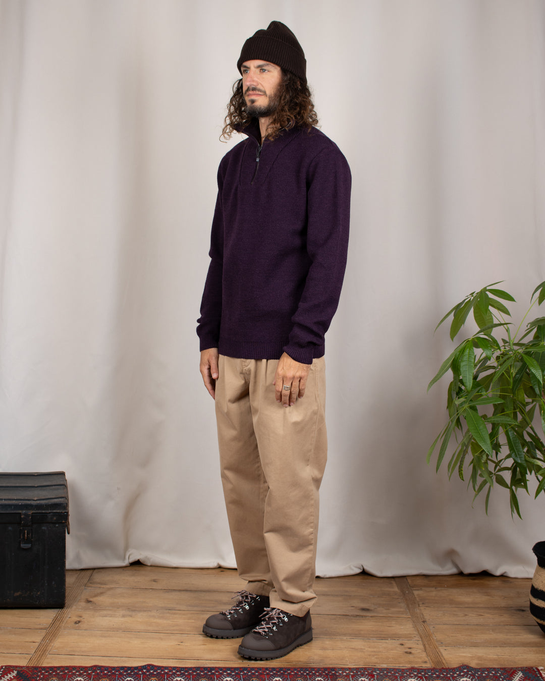 Pull Youri Col Camionneur Prune