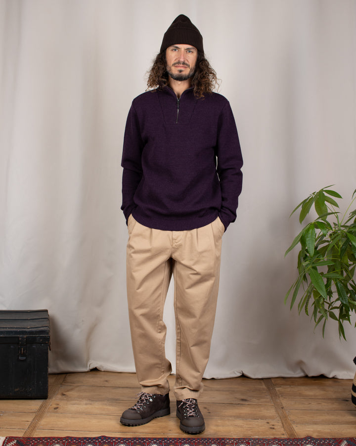 Pull Youri Col Camionneur Prune