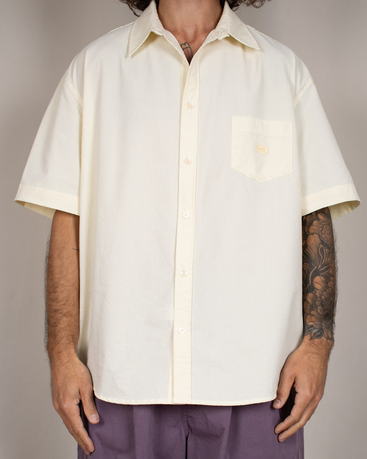 Relaxed Seersucker Half Shirt Vanilla