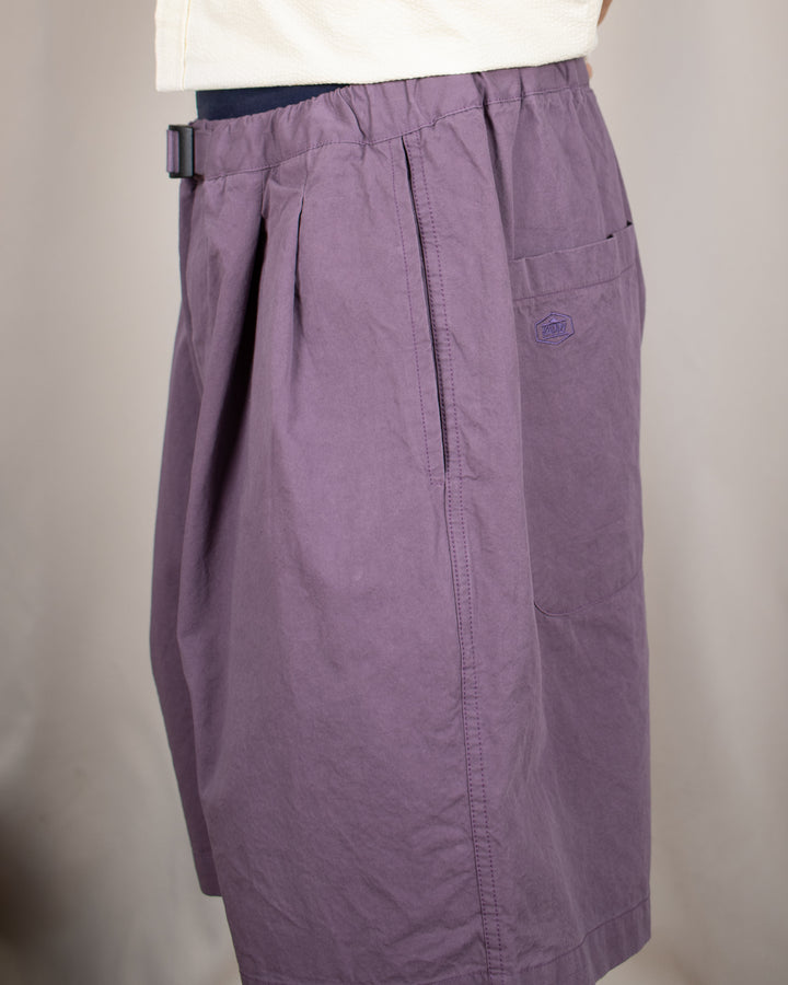 Two Tuck Wide Half Pants Purple