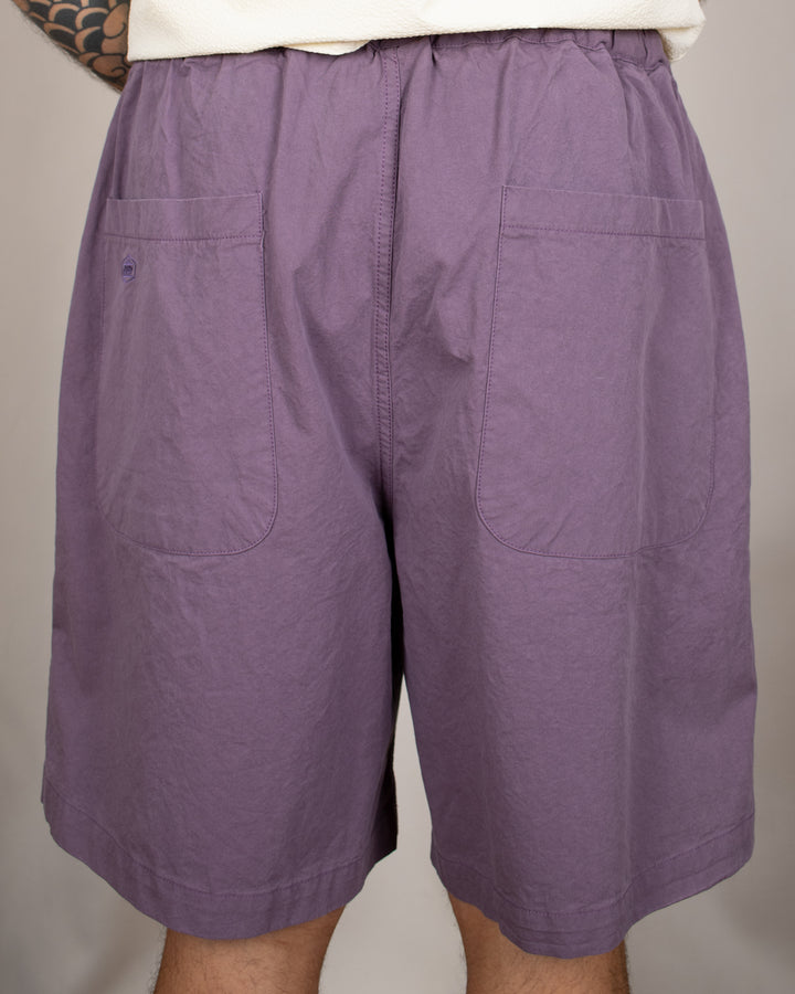 Two Tuck Wide Half Pants Purple