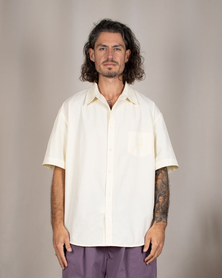 Relaxed Seersucker Half Shirt Vanilla