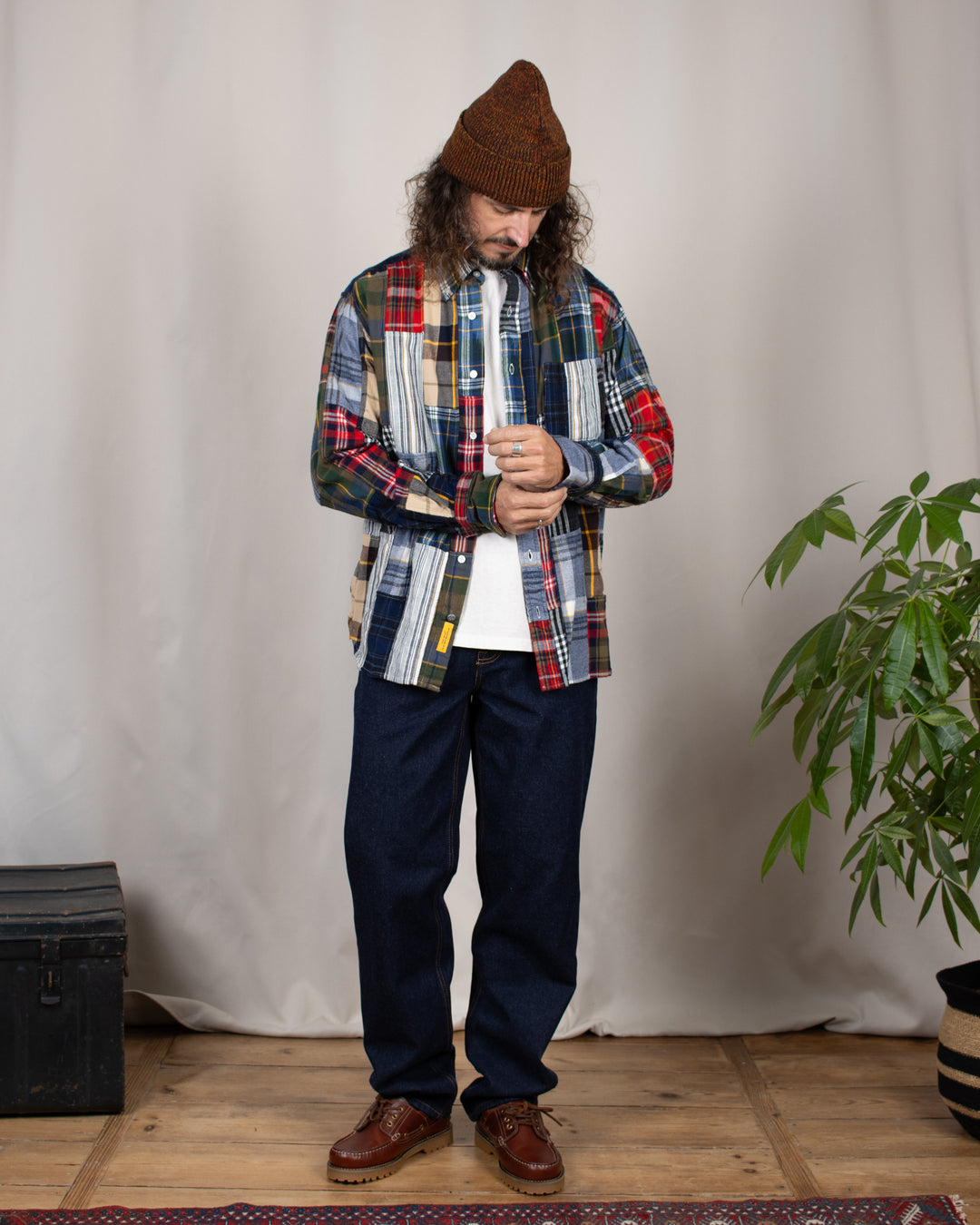 N°5 Classic Button Down Collar Shirt Patchwork