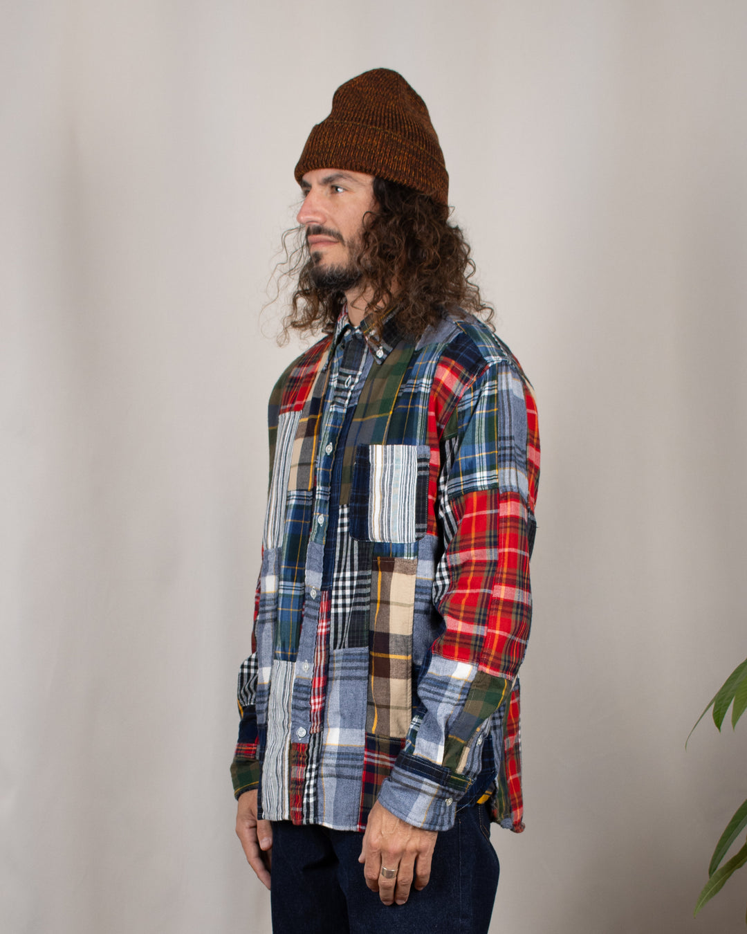 N°5 Classic Button Down Collar Shirt Patchwork