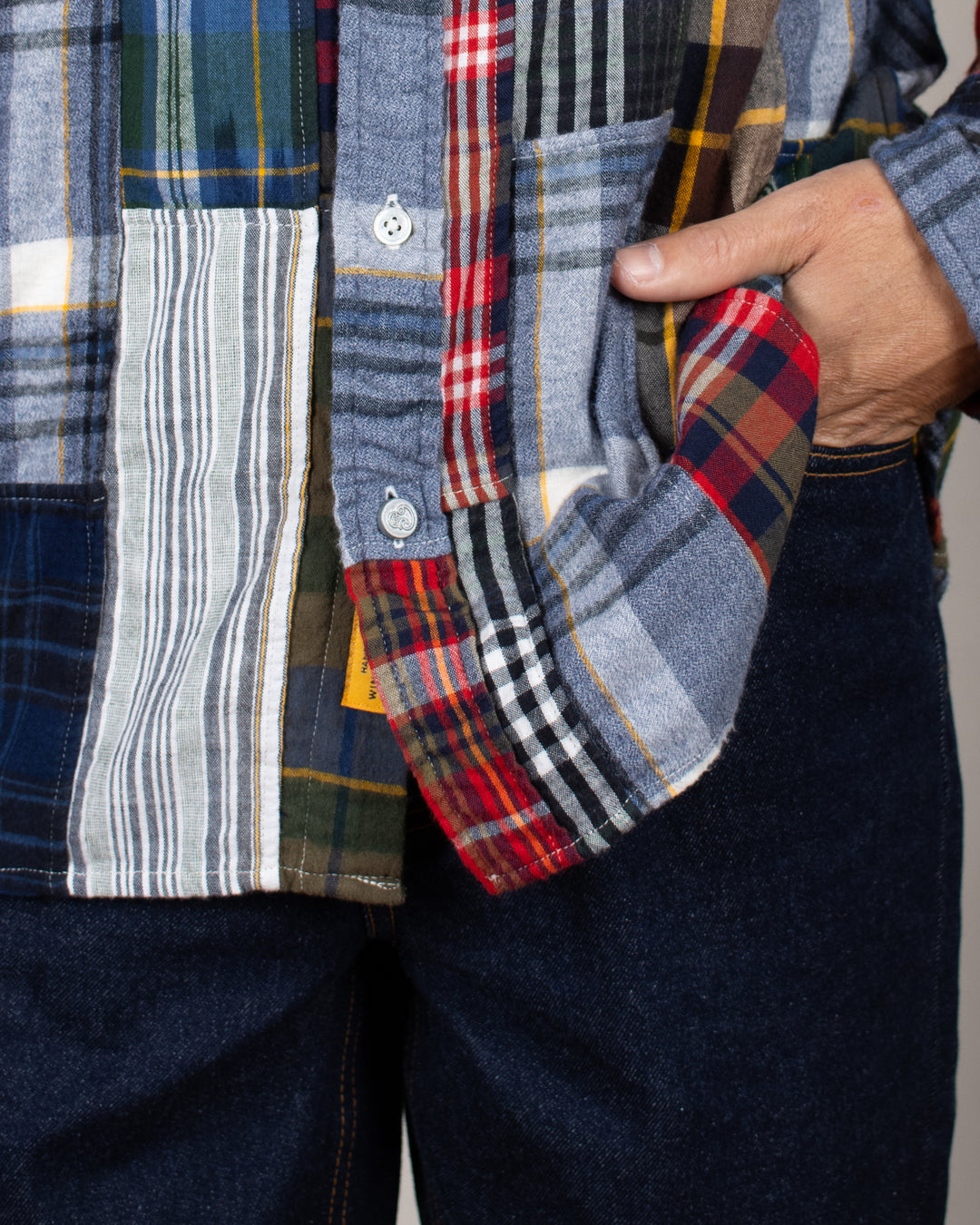 N°5 Classic Button Down Collar Shirt Patchwork