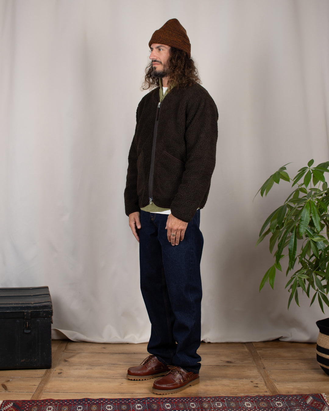 Zip Liner Jacket Galaxy Fleece Brown