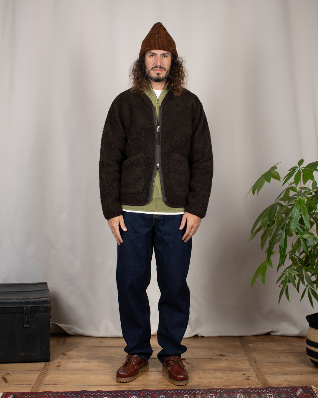 Zip Liner Jacket Galaxy Fleece Brown