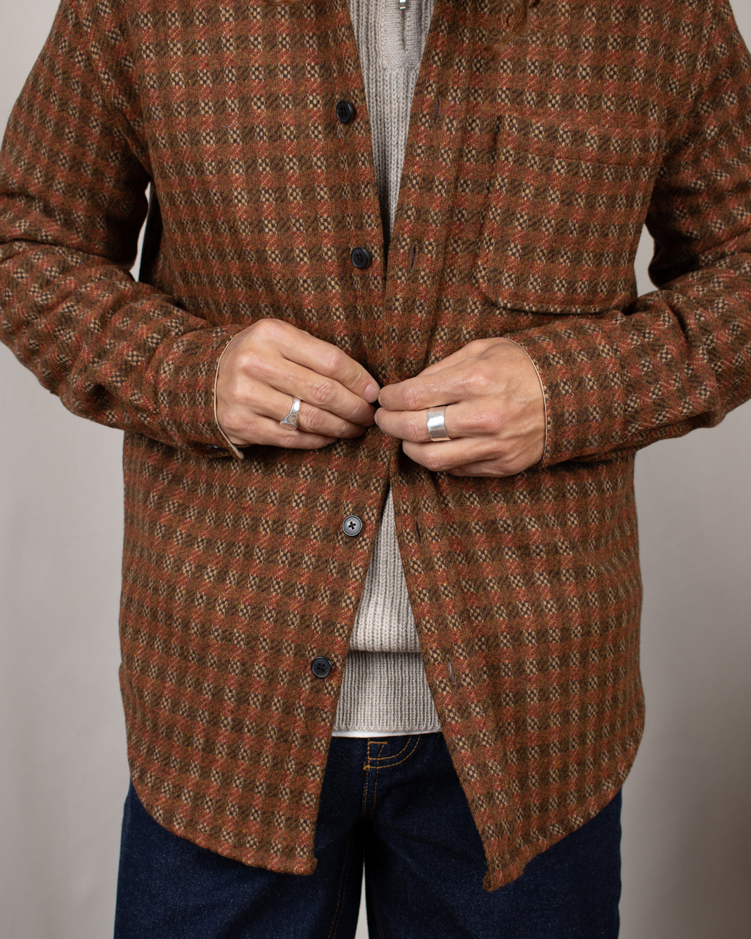 Merino Tweed Overshirt Brown