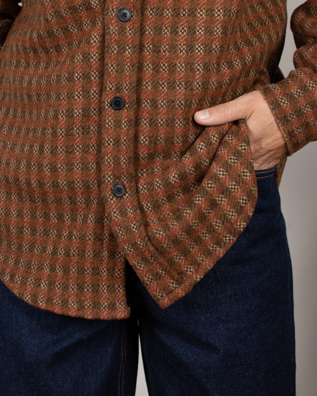 Merino Tweed Overshirt Brown