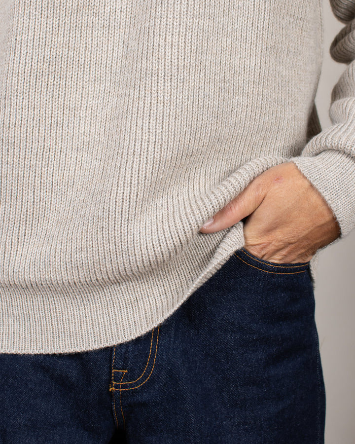 Pull Plato Col Camionneur Alpaga Brouillard