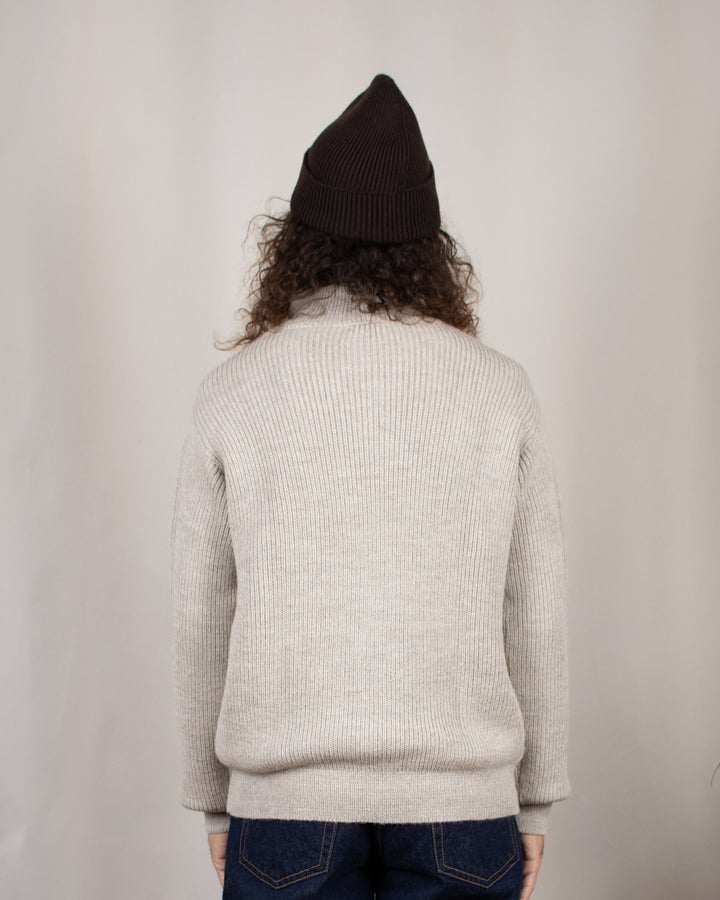 Pull Plato Col Camionneur Alpaga Brouillard